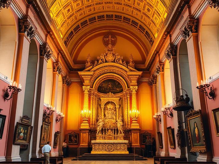 Gilded interior of the Cathedral of Lima
